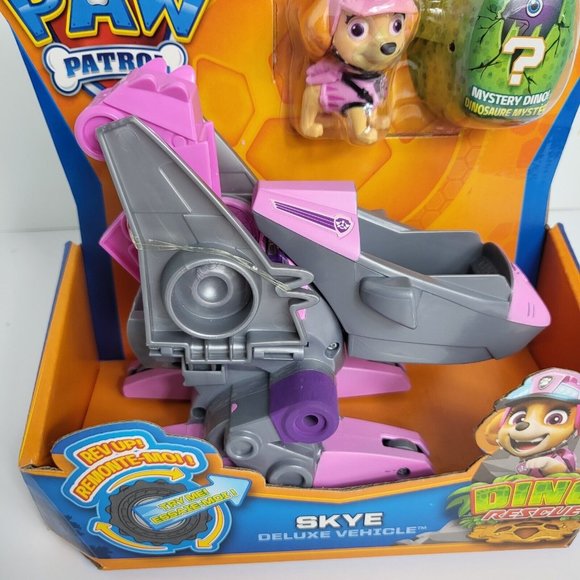 Paw Patrol Dino Rescue Skye Deluxe Vehicle With Figure Mystery Dino Puppy Dog - Picture 3 of 16
